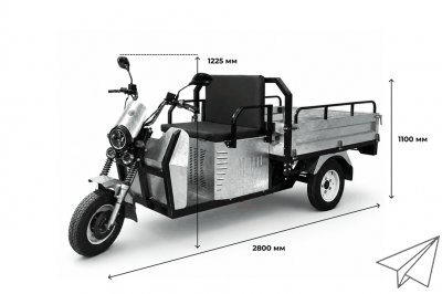 Грузовой трицикл Draxter ТЭГ 500 1кВт оцинкованный