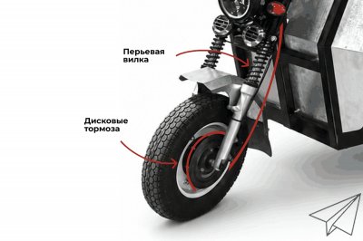 Грузовой трицикл Draxter ТЭГ 500 1кВт оцинкованный